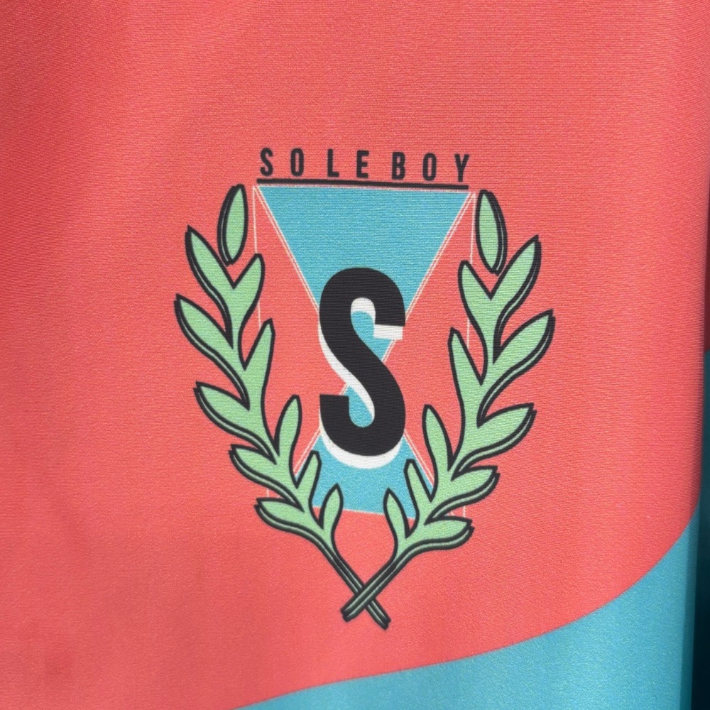 Soleboy Colorblock Windbreaker Jacket Teal Full Zip Retro Streetwear Oversized S - Picture 3 of 10